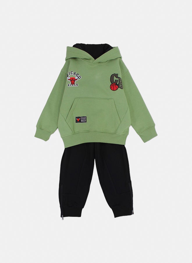 Sharo Boys Cotton Two-Piece Outfit Set – “Chicago Bulls” Print - Image 1