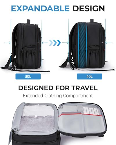 BAGSMART Camera Bag for DSLR Waterproof Camera Backpacks for Photographers Camera Case with Laptop Compartment156 Black - Image 3