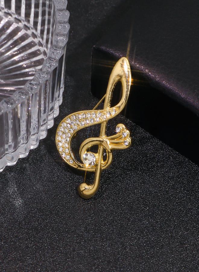 Take Two Musical Note Shaped Rhinestone Brooch - Image 5
