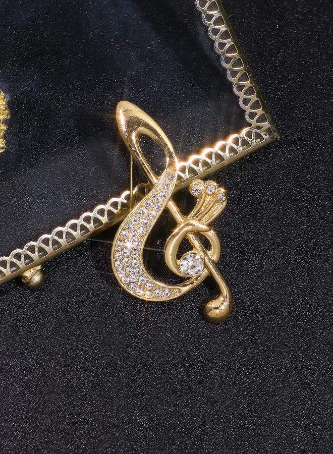 Take Two Musical Note Shaped Rhinestone Brooch - Image 4