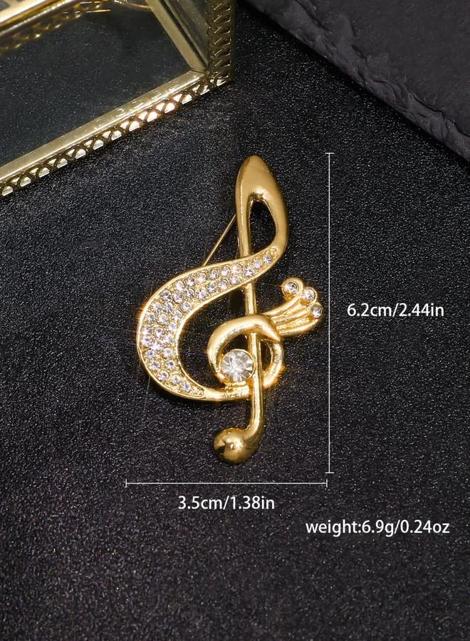 Take Two Musical Note Shaped Rhinestone Brooch