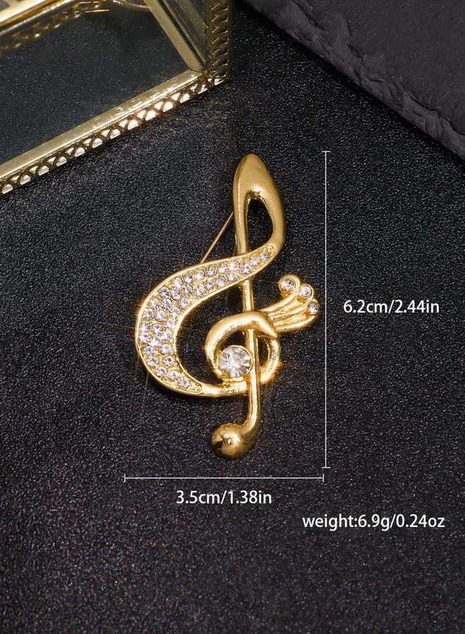 Take Two Musical Note Shaped Rhinestone Brooch - Image 2