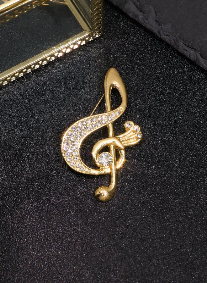 Take Two Musical Note Shaped Rhinestone Brooch - Image 3