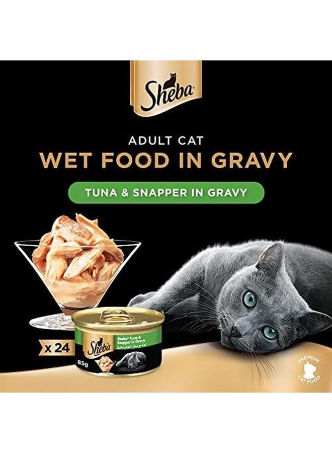 Sheba Cat Food Tuna And Snapper Can Made From Natural Ingredients With Essential Vitamins And Minerals This Wet Food Is Made With A Grain Free Formula Suitable For Sensitive Cats Pack Of 24X85G - Image 2