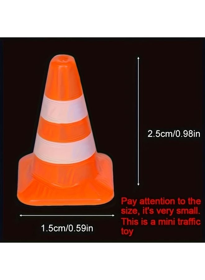 30pcs Mini Plastic Traffic Cones Roadblock Signs Play House Games Christmas Gift - Image 3