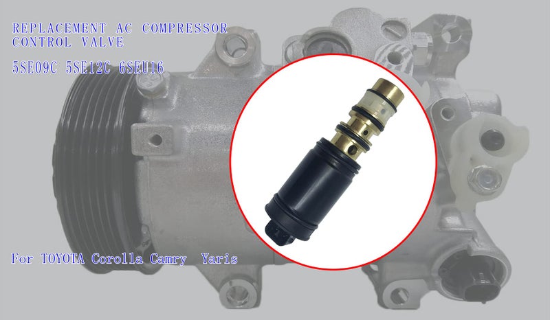 QSERON AC Compressor Control Valve 5SE09C 5SE12C 6SEU16 for TOYOTA Corolla Camry Yaris - Image 2