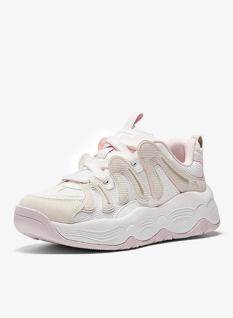 ANTA White/L.Pink Milkshake - Chunky Lifestyle Shoes for Women | Best Price UAE