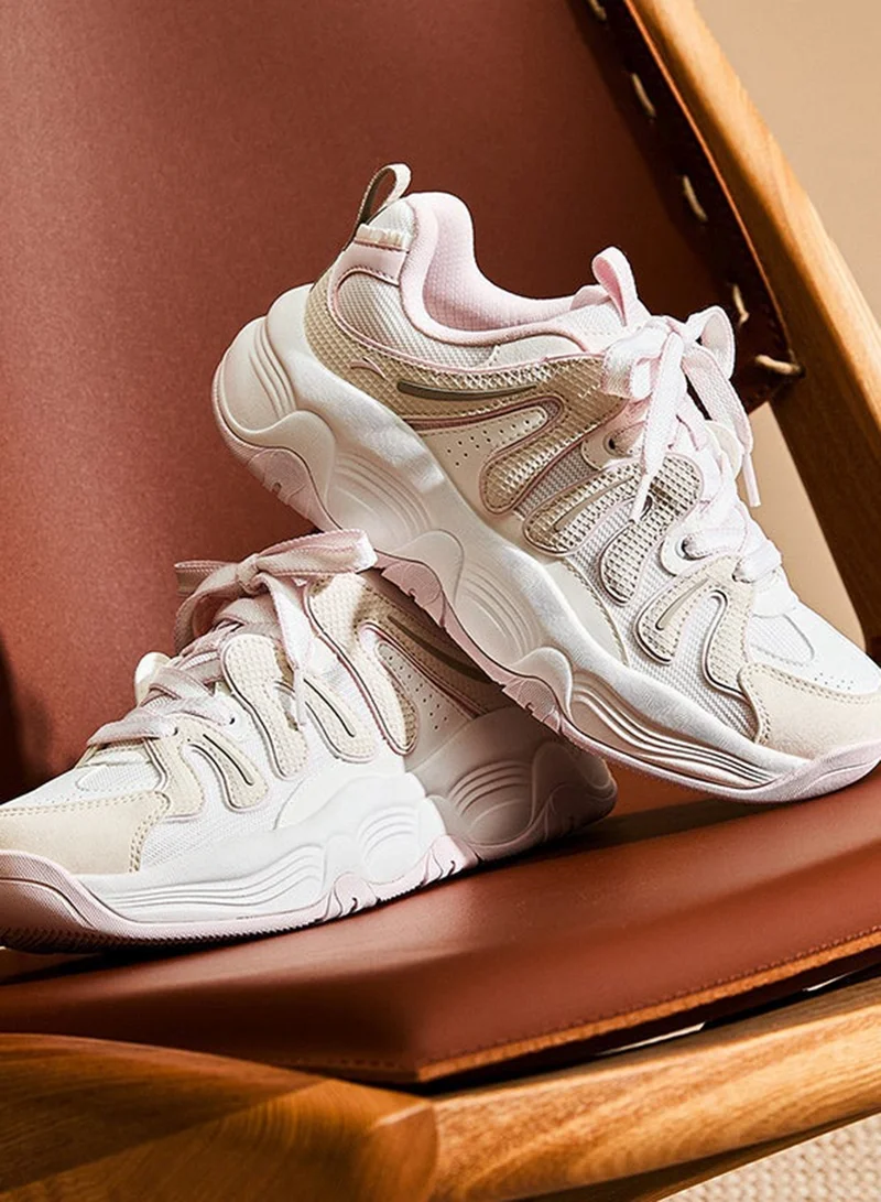 ANTA White/L.Pink Milkshake - Chunky Lifestyle Shoes for Women | Best Price UAE