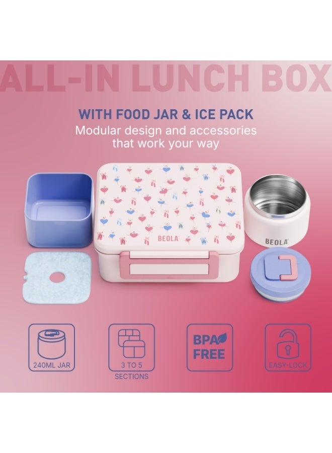 BEOLA Insulated Kids Bento Lunch Box – Ballet Hearts - Image 3