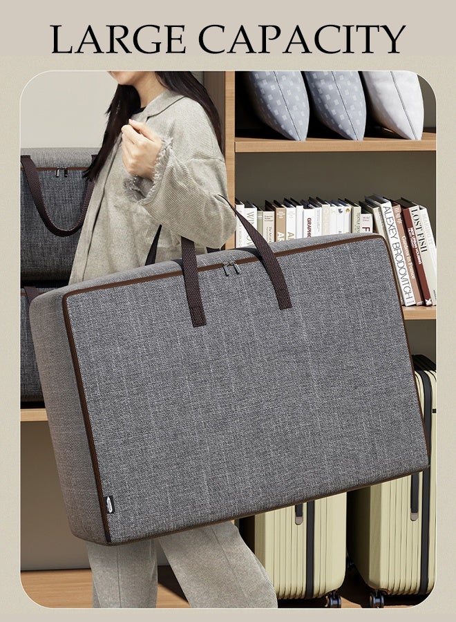 DUNISO 3 Pcs Large Clothes Storage Bag，Waterproof Moving Tote Bag，Foldable Storage Containers，With Zipper ，Dustproof,Moisture Proof，for Blankets and Quilts, Bedding, Sweater, Pillow  - Image 3