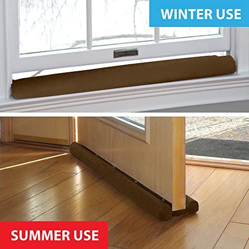 Twin Draft Guard Extreme, Original Door Draft Stopper, Single, Brown Year-Round Insulator, Trademarked and Patented Under Door Draft Stopper - Image 3