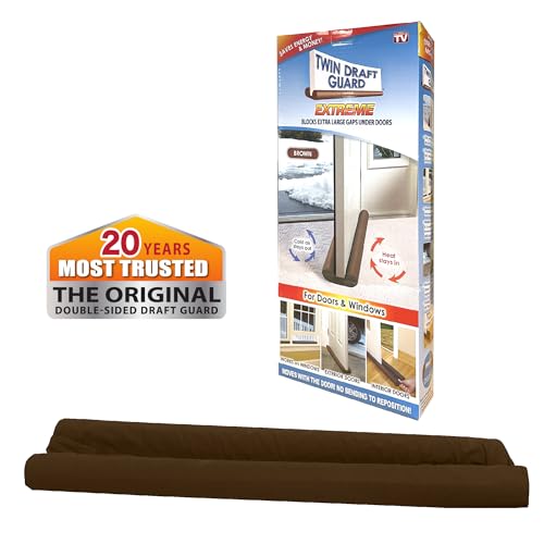 Twin Draft Guard Extreme, Original Door Draft Stopper, Single, Brown Year-Round Insulator, Trademarked and Patented Under Door Draft Stopper - Image 2