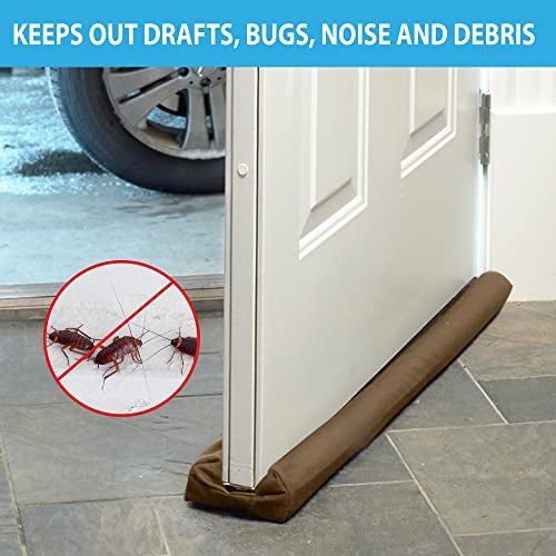 Twin Draft Guard Extreme, Original Door Draft Stopper, Single, Brown Year-Round Insulator, Trademarked and Patented Under Door Draft Stopper - Image 4