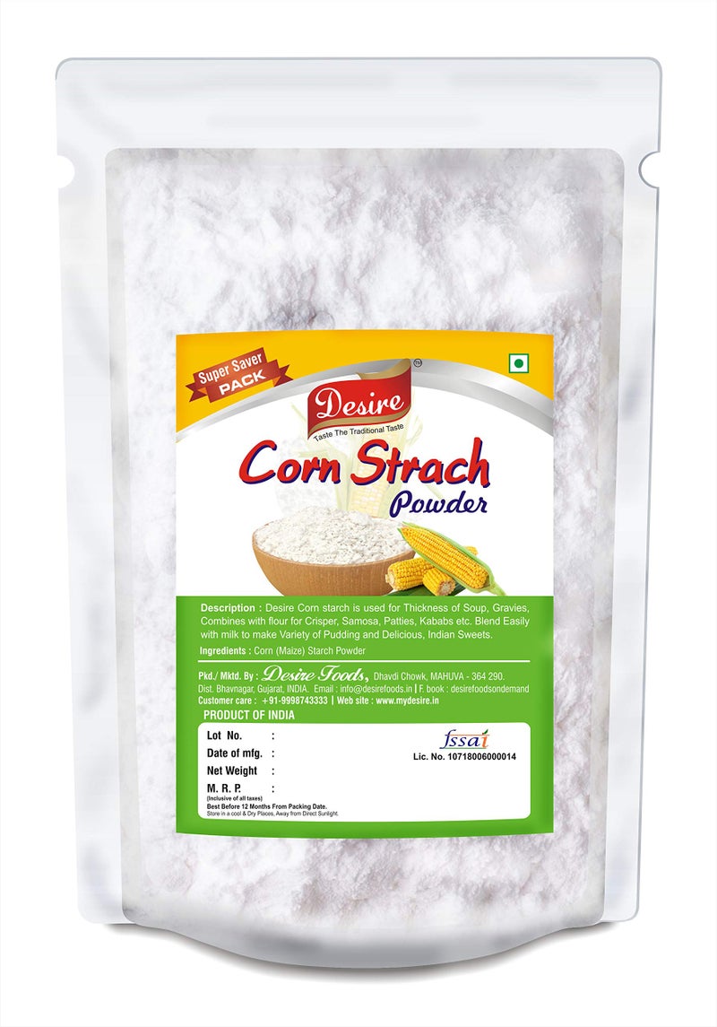 Desire Baker’s Corn Starch – 1kg | Gluten-Free Cornflour for Baking, Sauces, Gravies, and Puddings | Premium Thickening Agent - Image 1