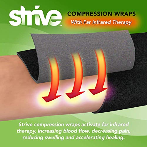 Strive Compression Infrared 6"x100" Therapy Wrap for Wrist, Arm, Leg, Ankle, Elbow. Enhances Blood Flow, Reduces Swelling, Accelerates Healing. Black, Made in the USA - Image 2