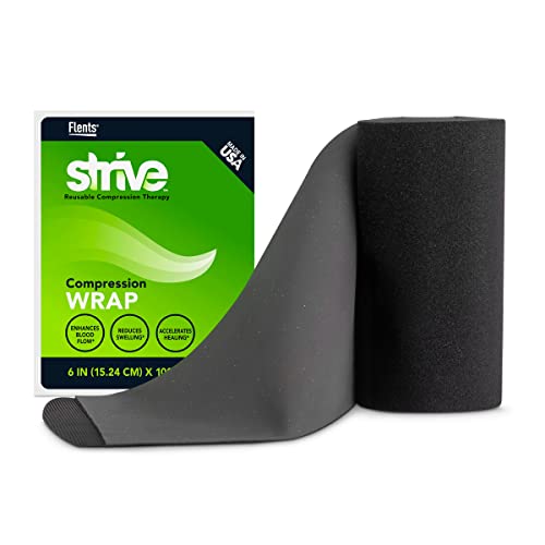 Strive Compression Infrared 6"x100" Therapy Wrap for Wrist, Arm, Leg, Ankle, Elbow. Enhances Blood Flow, Reduces Swelling, Accelerates Healing. Black, Made in the USA - Image 1