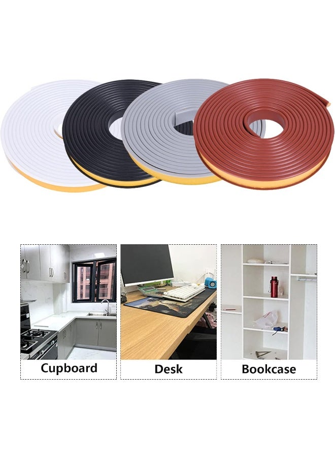 EVERDIJ U-Shape Edge Banding, 16.4ft Self Adhesive Veneer Edging,TPE Flexible Furniture Edge Protector for Cabinet Repair Furniture Restoration (32MM, Grey) - Image 3