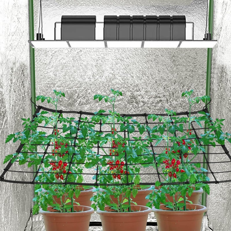 BSTPCOO شبكة من نوع “Scrog Net”، مقاس 4x4، مناسبة لخيام الزراعة؛ شبكة مرنة عالية القوة مزودة بخطافات، لاستخدامها في خيام زراعة النباتات الداخلية والحدائق. - Image 2