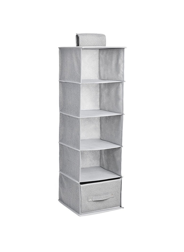 FASHION HOME Hanging Shelf Closet Organizer Storage Box Collapsible Clothes Rack Hanger Accessories 1pc  - Image 1