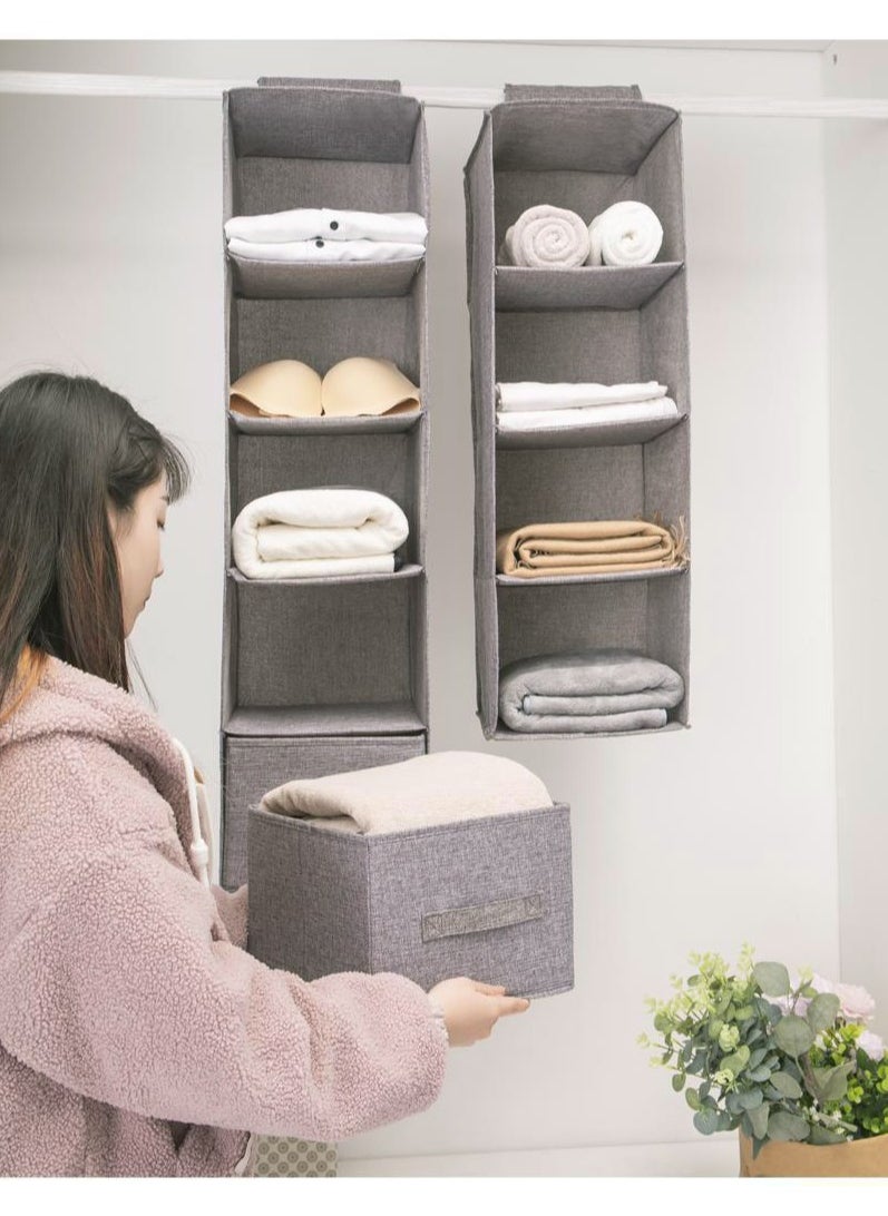 FASHION HOME Hanging Shelf Closet Organizer Storage Box Collapsible Clothes Rack Hanger Accessories 1pc  - Image 4