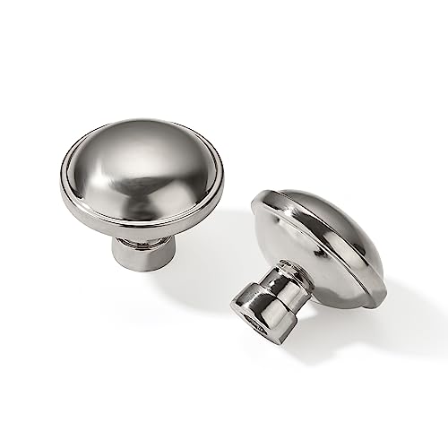CABDM 10 Pack Kitchen Cabinet Knobs 114 inch Brushed Satin Nickel Zinc Round Knobs and Drawer Pulls for Dresser Drawers - Image 1