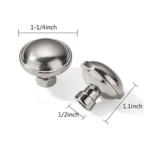 CABDM 10 Pack Kitchen Cabinet Knobs 114 inch Brushed Satin Nickel Zinc Round Knobs and Drawer Pulls for Dresser Drawers - Image 3