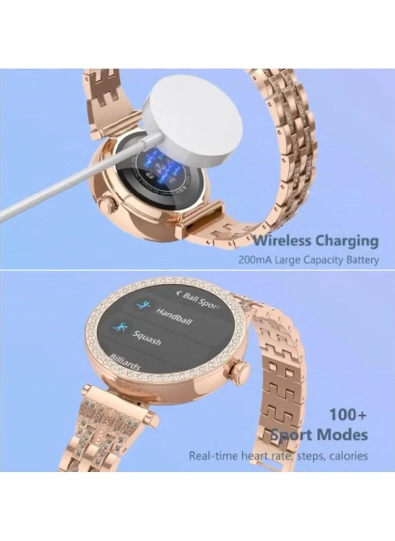 Oteeto Oteeto GT10 Diamond Smartwatch – 1.2" AMOLED Display | Heart Rate, Sleep & Menstrual Cycle Tracking | Stylish Fitness Smartwatch for Women | Android & iOS Compatible - Image 5
