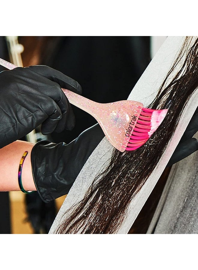 Colortrak 3 Pack Hair Color Brush Set with Glitter Handles for Highlighting, Tint and Coloring Hair Sections - Soft Feathered Bristles Hair Color Application 3.5 x 11 inch - Image 2