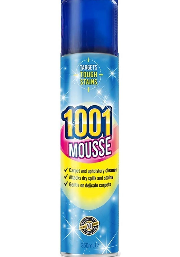 1001 Mousse Carpet and Upholstery Cleaner 350ml Deep Clean Stain Remover for Carpets Rugs Sofas Chairs Fabric Upholstery Pet Stains Odor Remover Fast Dry Fresh Scent - Image 3