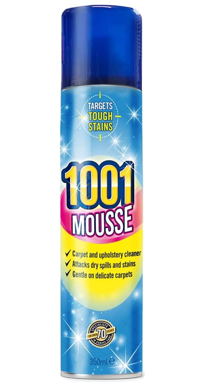 1001 Mousse Carpet and Upholstery Cleaner 350ml Deep Clean Stain Remover for Carpets Rugs Sofas Chairs Fabric Upholstery Pet Stains Odor Remover Fast Dry Fresh Scent - Image 1