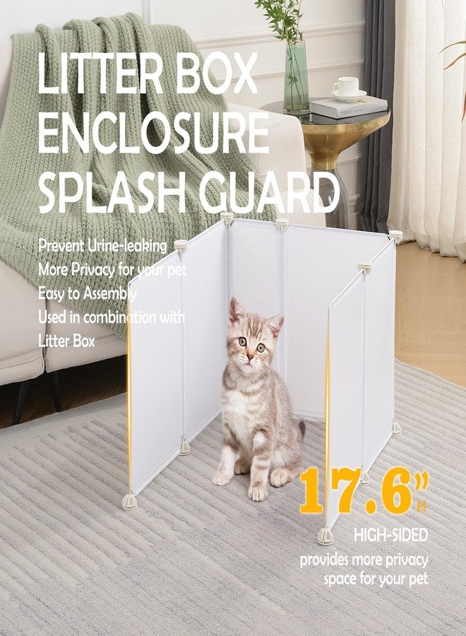 MEEXPAWS Cat Litter Box Enclosure Splash Guard Extra Large 28L × 21.5W x 18H inch, Light Weight Plastic Sheets Easy Clean (White) - Image 2