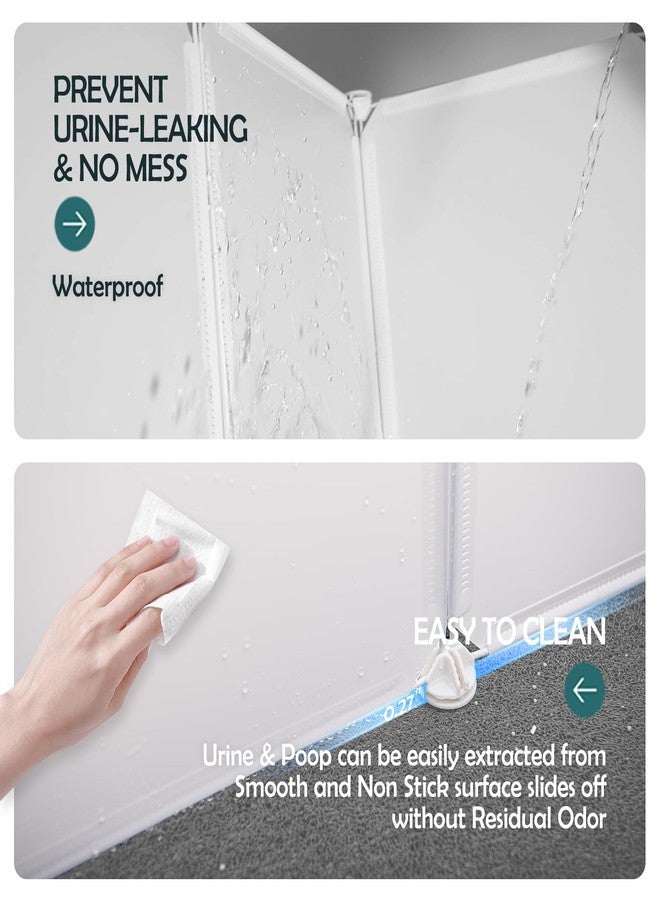 MEEXPAWS Cat Litter Box Enclosure Splash Guard Extra Large 28L × 21.5W x 18H inch, Light Weight Plastic Sheets Easy Clean (White) - Image 4