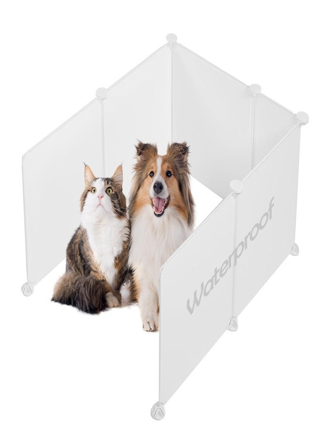 MEEXPAWS Cat Litter Box Enclosure Splash Guard Extra Large 28L × 21.5W x 18H inch, Light Weight Plastic Sheets Easy Clean (White) - Image 1