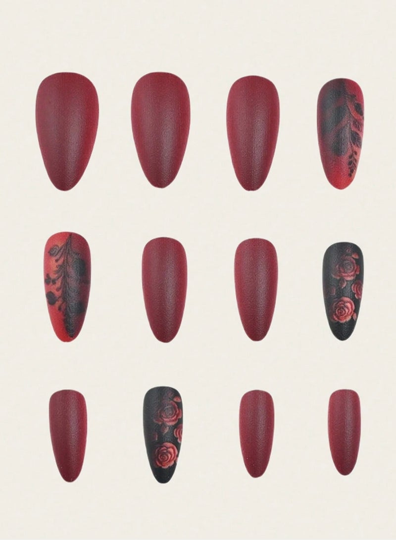 Almond shaped fake nails. The box contains 24 nails with a nail file and glue - Image 2