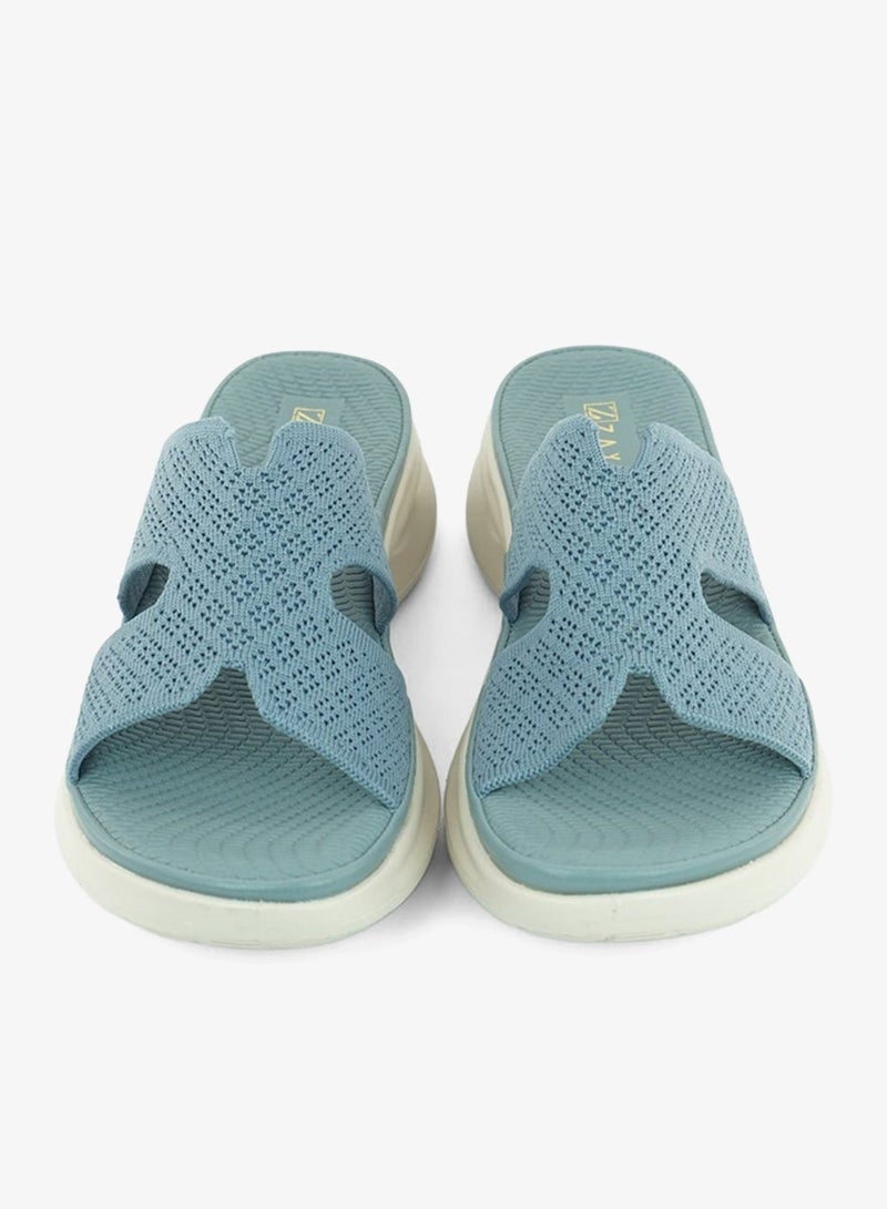 زينة 221-345 Zayna Ladies Casual Slides 19Z332-6 Blue - Image 4