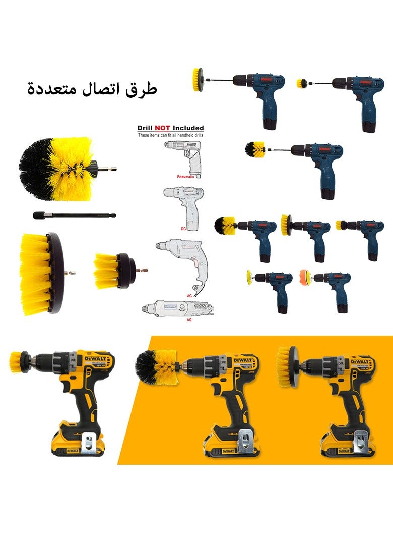 Beauenty 37 Piece Drill Brush Attachments Set, Scrub Pads  Sponge, Buffing Pads, Power Scrubber Brush with Extend Long Attachment, Car Polishing Pad Kit - Image 4