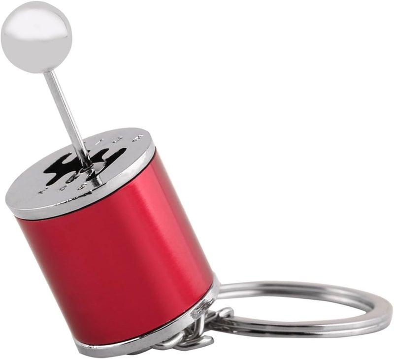 GLOGLOW Nan Car Shifter Keyring, Polished Metal Creative Gear Shift Key Chain for Car Enthusiasts with 6 Speed Functionality Handmade Materials (Red) - Image 3