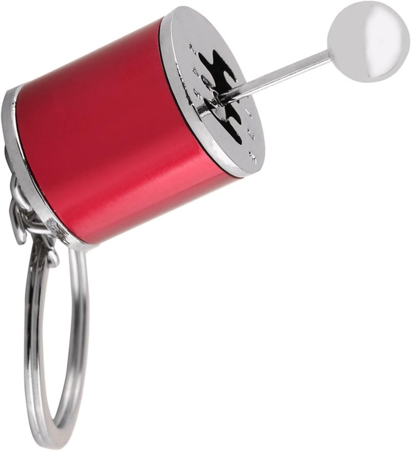 GLOGLOW Nan Car Shifter Keyring, Polished Metal Creative Gear Shift Key Chain for Car Enthusiasts with 6 Speed Functionality Handmade Materials (Red) - Image 2