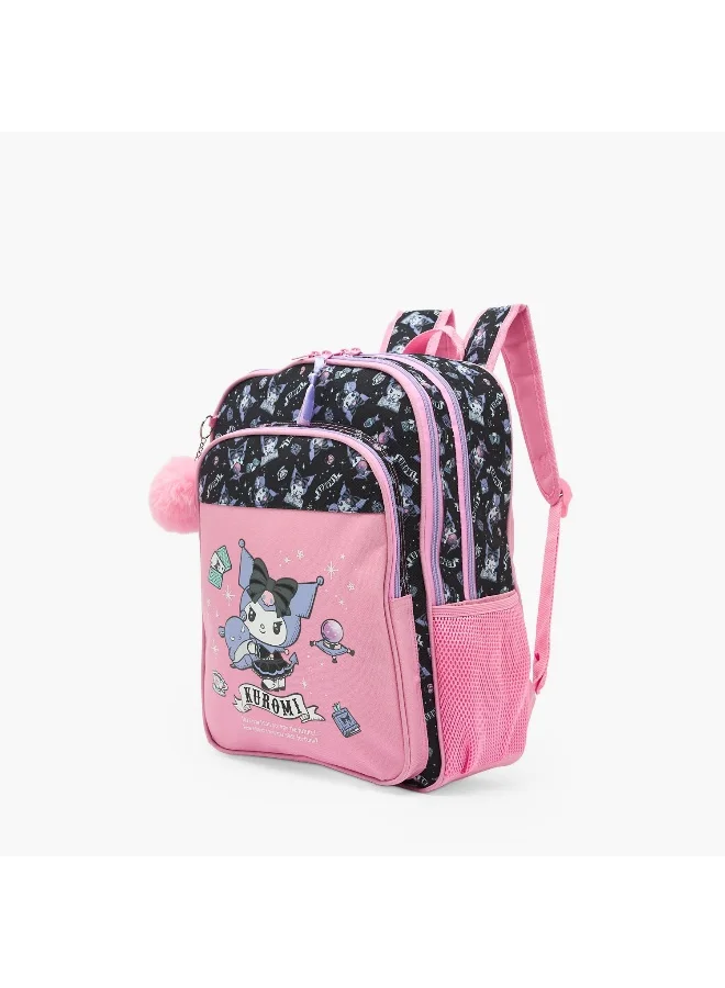 Kuromi Sanrio-Kuromi Fortune-Backpack -15.7 Inch-1 Cmprt-Polyester) Pink \ 30X40X13