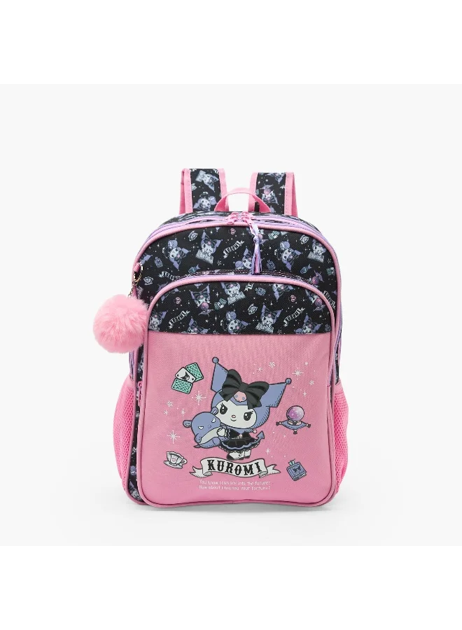 Kuromi Sanrio-Kuromi Fortune-Backpack -15.7 Inch-1 Cmprt-Polyester) Pink \ 30X40X13