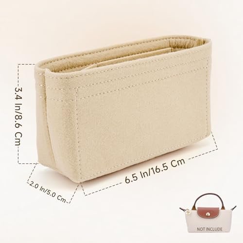 KOMHPS Bag Organizer Insert for Tote Bag, Felt Purse Organizer Handbag Backpack Compatible with Longchamp, Le Pliage, LV, Coach - Image 2