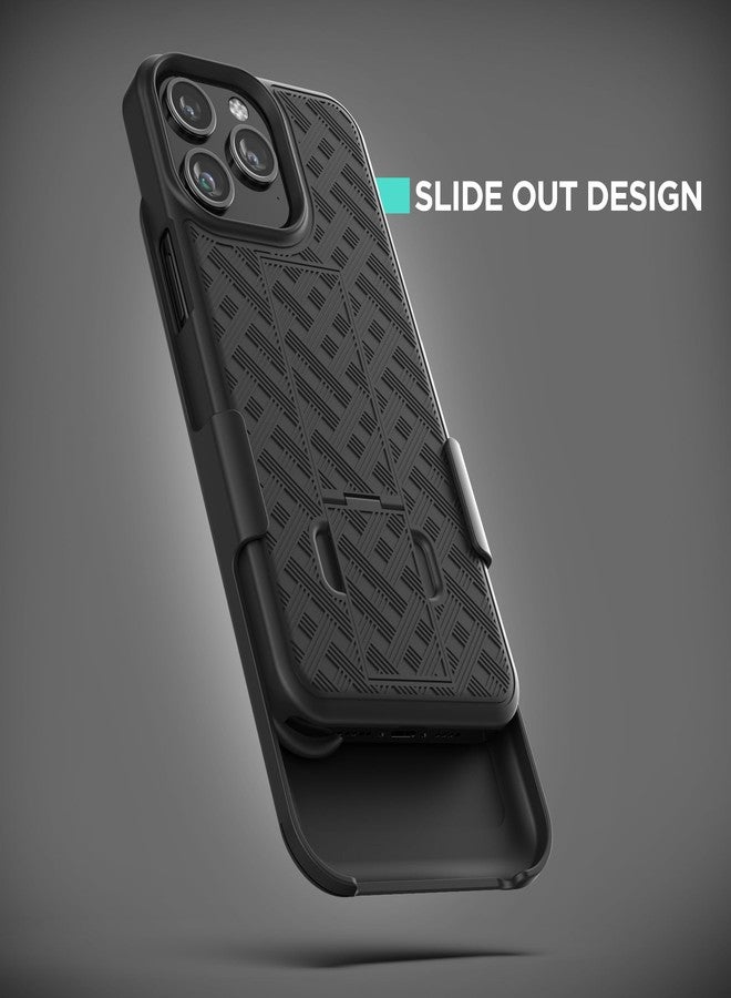 Galvanox Holster Designed for iPhone 15 Pro Max Case with Belt Clip (2023) Ultra Durable PC Hard Cover Combo Shell (Black) - Image 5