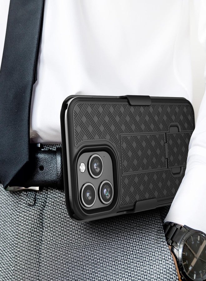 Galvanox Holster Designed for iPhone 15 Pro Max Case with Belt Clip (2023) Ultra Durable PC Hard Cover Combo Shell (Black) - Image 2