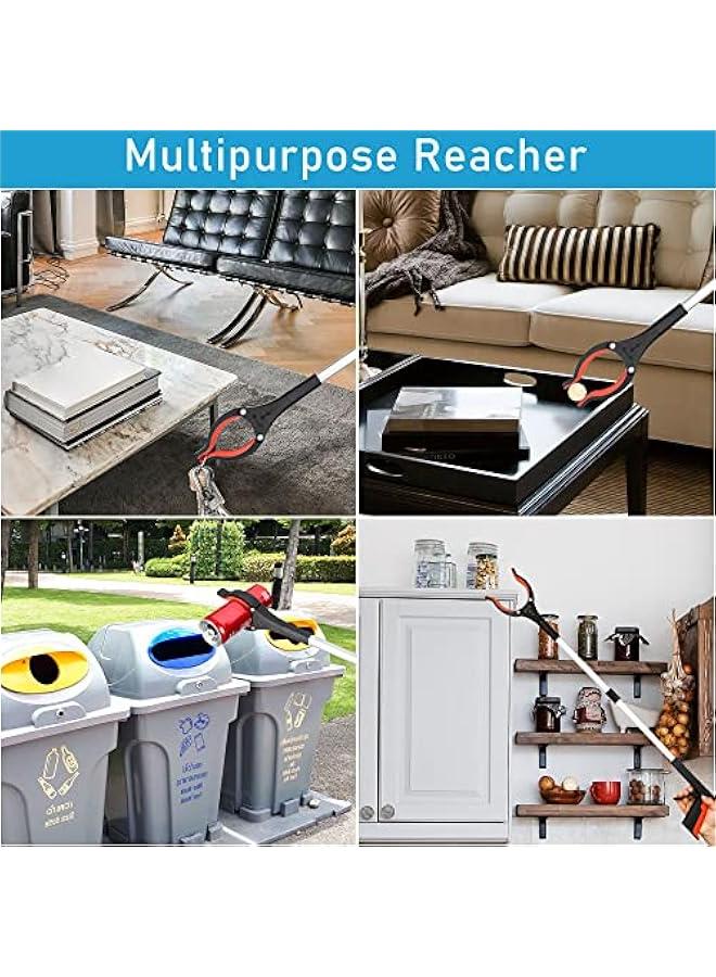 اداة التقاط القمامة المطورة لعام 2024، راس دوار 360 درجة، فك عريض، 32 انش قابلة للطي، خفيفة الوزن لكبار السن، اداة الوصول لعصا التقاط القمامة، جامع الفضلات، وصلة ذراع (برتقالي) - Image 2