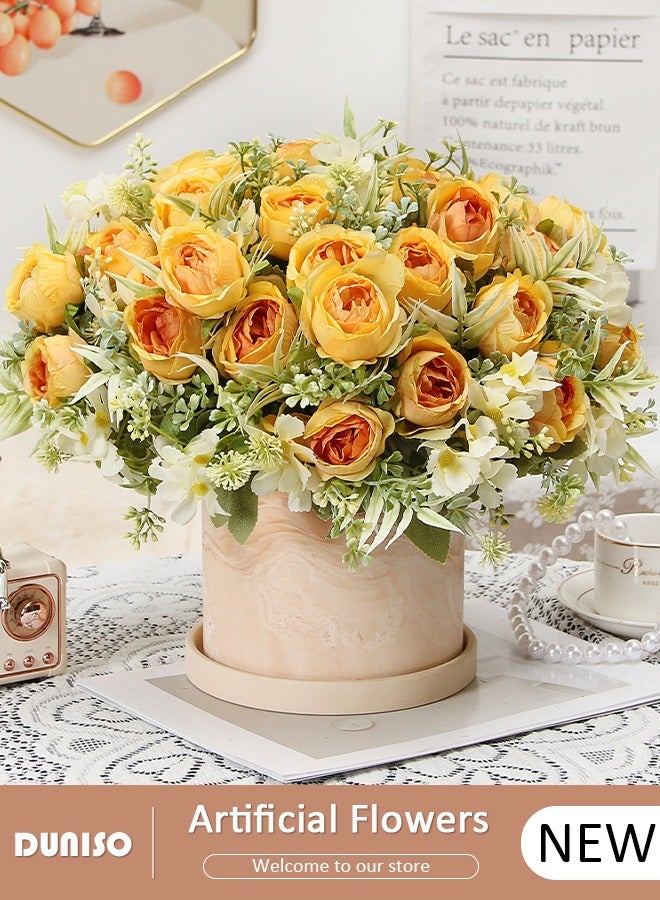 DUNISO زهور اصطناعية مركزية للطاولات ديكور توليب مزيف زهور حريرية باقات ترتيب للمنزل غرفة مكتب حفلة زهور تزيين الطاولة زهور مركزية لحفلات الزفاف - Image 1