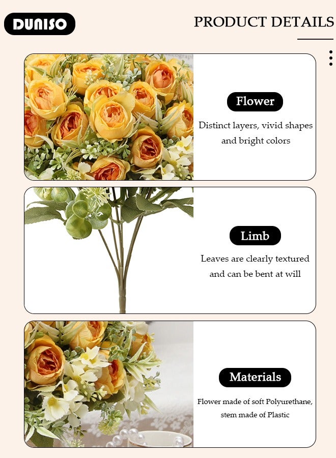 DUNISO زهور اصطناعية مركزية للطاولات ديكور توليب مزيف زهور حريرية باقات ترتيب للمنزل غرفة مكتب حفلة زهور تزيين الطاولة زهور مركزية لحفلات الزفاف - Image 2