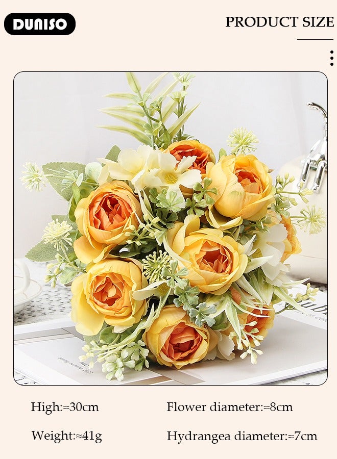 DUNISO زهور اصطناعية مركزية للطاولات ديكور توليب مزيف زهور حريرية باقات ترتيب للمنزل غرفة مكتب حفلة زهور تزيين الطاولة زهور مركزية لحفلات الزفاف - Image 4
