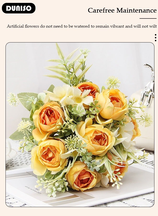 DUNISO زهور اصطناعية مركزية للطاولات ديكور توليب مزيف زهور حريرية باقات ترتيب للمنزل غرفة مكتب حفلة زهور تزيين الطاولة زهور مركزية لحفلات الزفاف - Image 5