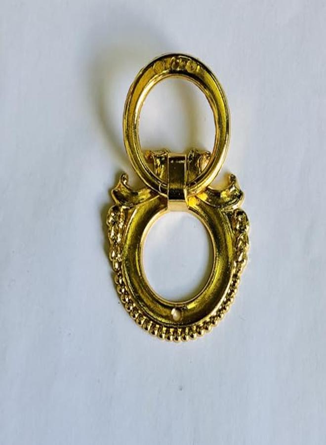 Gold-Colored Cabinet Pendant Handle, Brass Material, Italian Made, Handle Size 4 Cm - Image 2