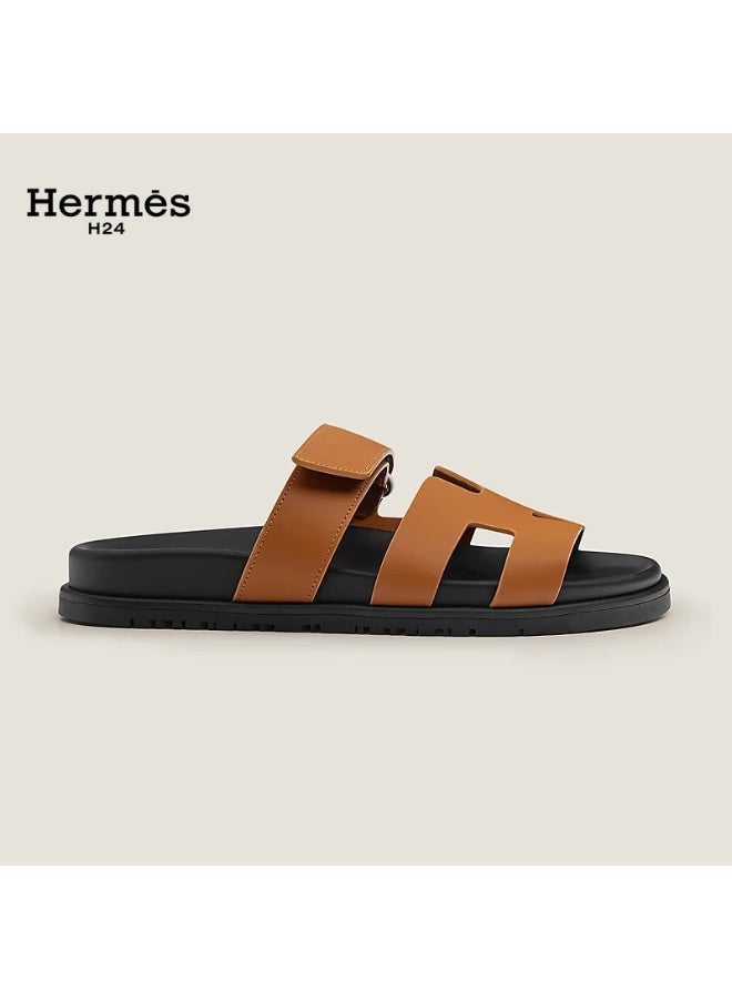 Hermes H24 صندل ”H24 Chypre“ من هيرميس للنساء، بنظام فيلكرو، لون بني - Image 3